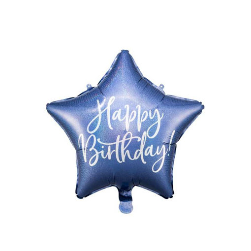 Picture of FOIL BALLOON STAR HAPPY BIRTHDAY NAVY BLUE 18 INCH